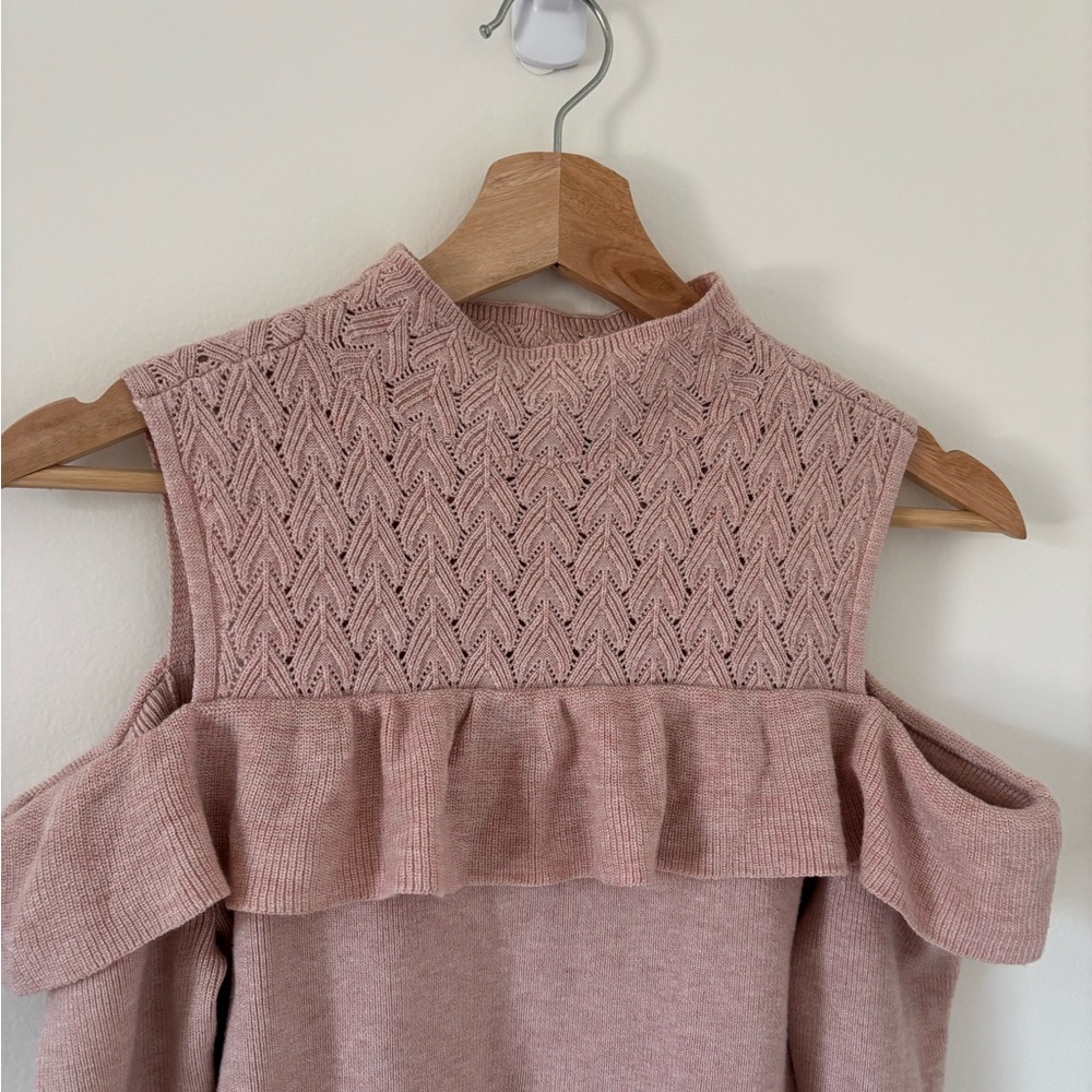 Pink Knit Sweater with Ruffle Detail - Picture 3 of 7